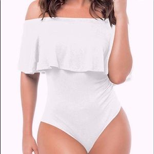 ASOS White Ruffle Bodysuit